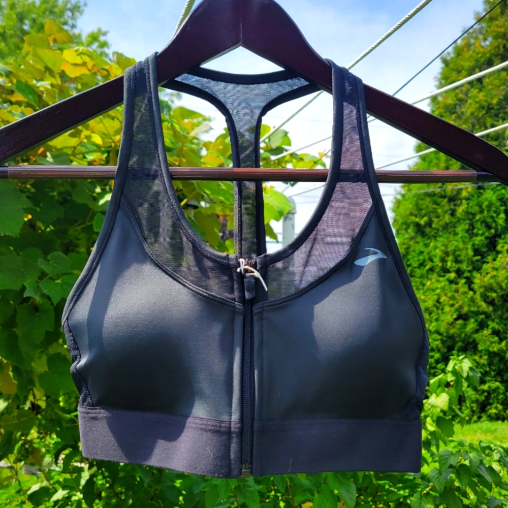 Brooks Black Zip Sports Bra